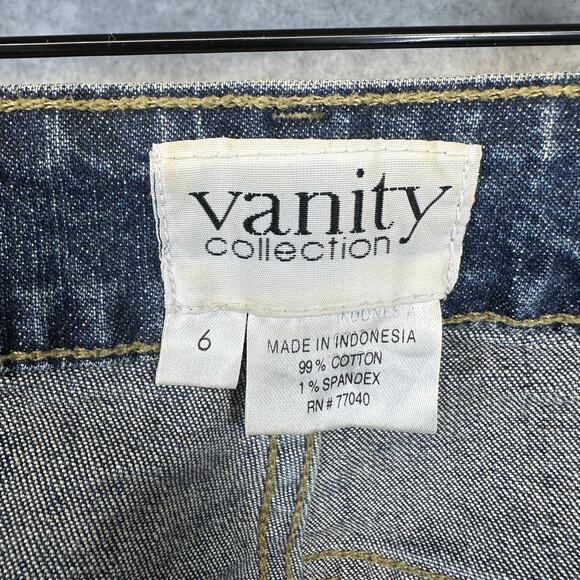 Vanity Collection Jeans Womens Size 6 Blue Floral Embroidered Cotton Blend - Picture 9 of 13